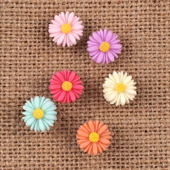 30 Pieces Flower Pushpins Flower Thumb Tacks Decorative Floret Push Pins - Image 5