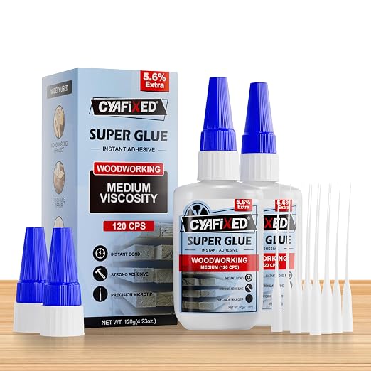 Wood Super Glue 113.6 Gram 4oz, All Purpose Strong CA Glue by CYAFIXEDSUPERGLUE