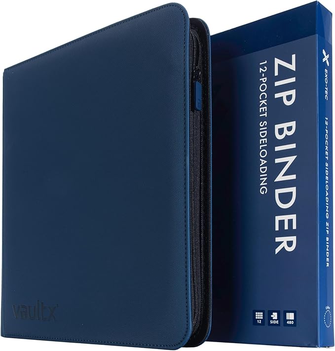 Vault X 12 Pocket Zip Binder, 480 Cards, Exo-Tec Material, 20 Side-Loading Pages by VaultX