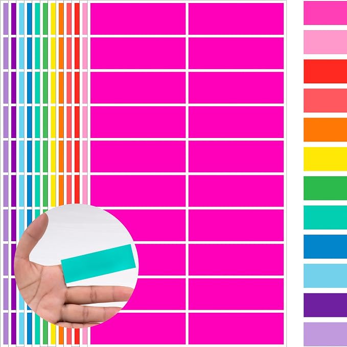 960 Pack Rectangular Colored Coding Labels Stickers by YSHIHE, 3 x 1 inch Label by YSHIHE