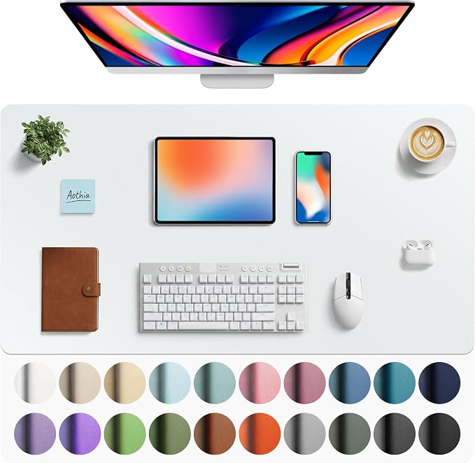 Aothia Faux Leather Desk Mat by AothiaSimpleNaturalUnique