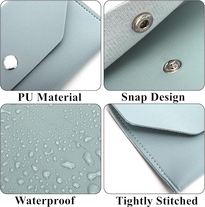 Tebery 12 Pcs PU Leather Cash Wallet, Reusable Money Envelope Purse - Image 4