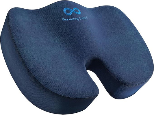 Everlasting Comfort Doctor Recommended Memory Foam Seat Cushion for Office Chairs & Car Seat - Ergonomic Office Desk Accessories for Tailbone Pain Relief, Sciatica & Back Support-DeskLoop Office