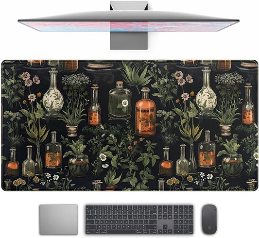 Black Aesthetics Desk Mat Mouse Pad Large Gaming Mouse Pad Desk Pad Mousepad by TENG+DA+QING