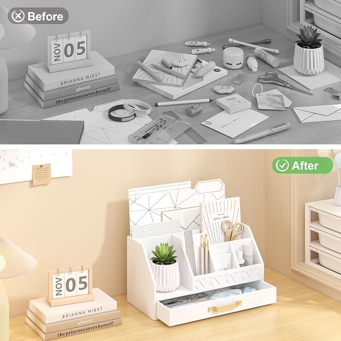 Wisuce Bamboo Mail Organizer Countertop - Image 3