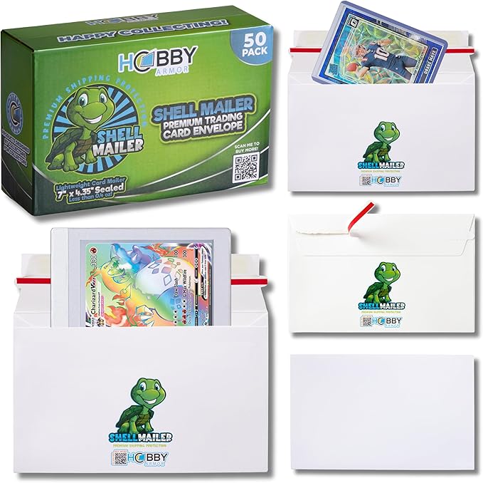 50 Pack Shell Mailer Trading Card Envelopes by Hobby Armor, Perfect Sized by HobbyArmor