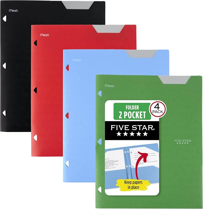 Five Star 2-Pocket Plastic Folder by FiveStar