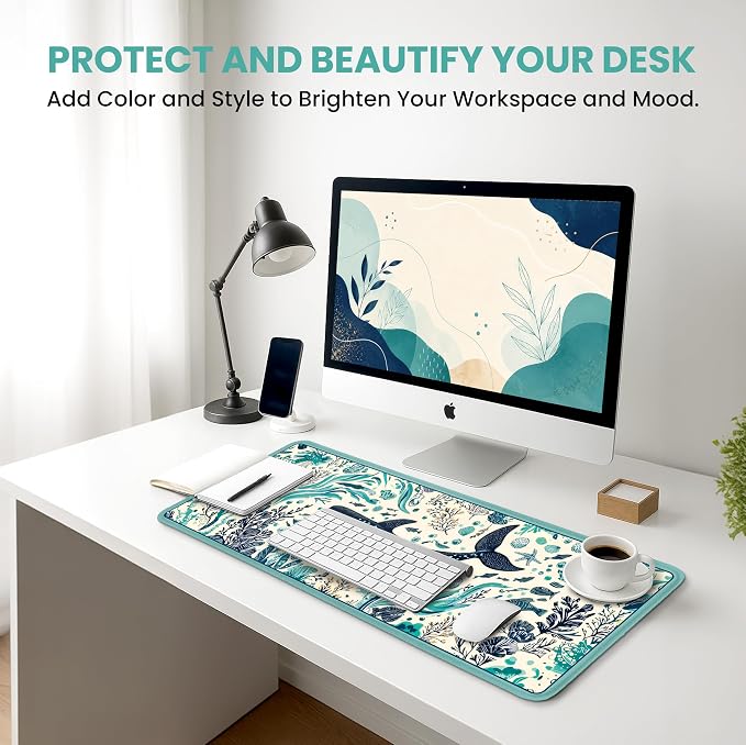 Aesthetic Desk Mat, Cute Drifting Whales Desk Pad Protector - Image 6