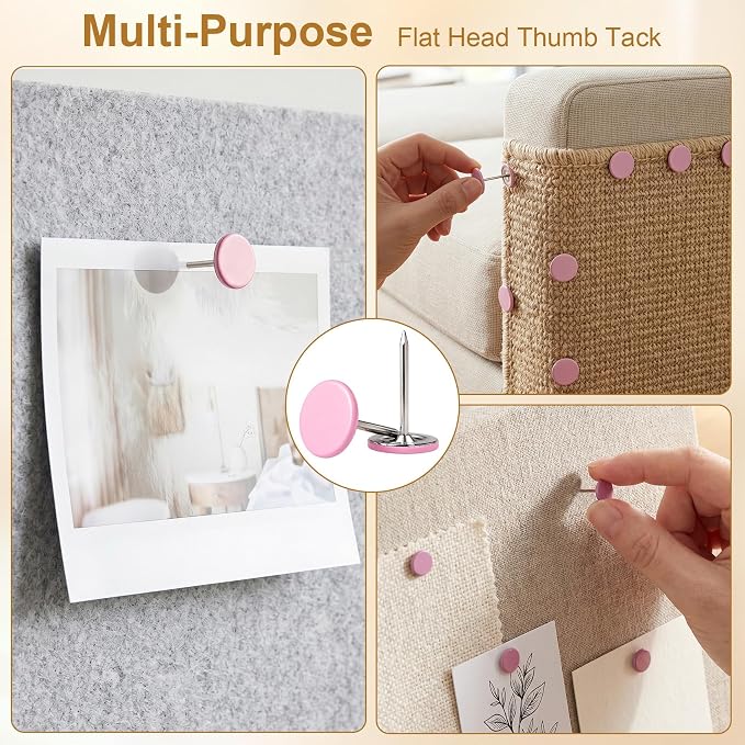 100pcs Metal Thumb Tacks, Heavy Duty Flat Head Push Pins, Upholstery Tacks - Image 4