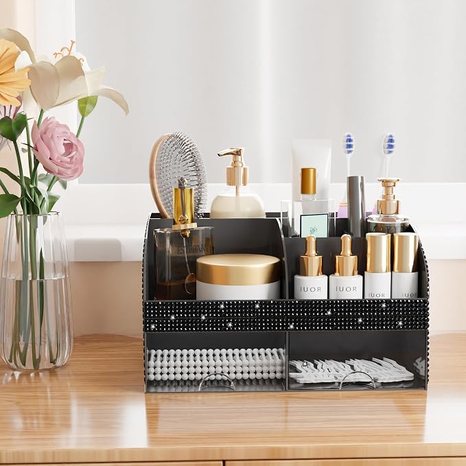 Bling Makeup Organizer with Drawers, Cosmetic Storage - Image 6