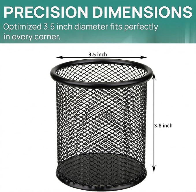 Nicunom 12 Pack Metal Pen Holder Wire Mesh Pen Cup Pencil Holder Pencil Cup - Image 2