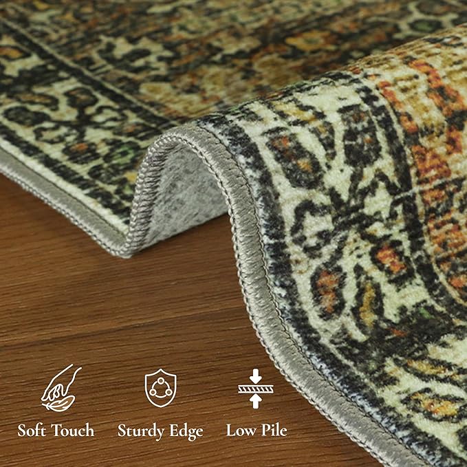 GENIMO 6x9 Area Rugs for Living Room, Machine Washable Low Pile Rugs, Chenille - Image 6