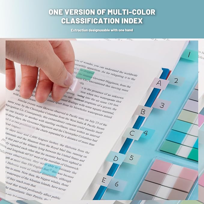 Golcellia Sticky Notes Tabs 900 Pieces Transparent Sticky Tabs, 0.47 Inch Index - Image 8