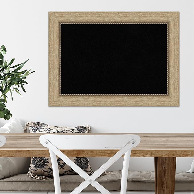 Amanti Art Black Cork Board for Wall, 21x29 Vision Board with Gold Frame, Medium Corkboard Office Decor for Home Organization, Casual Corkboard Pinboard to Display Items for Home Organization in-DeskLoop Office