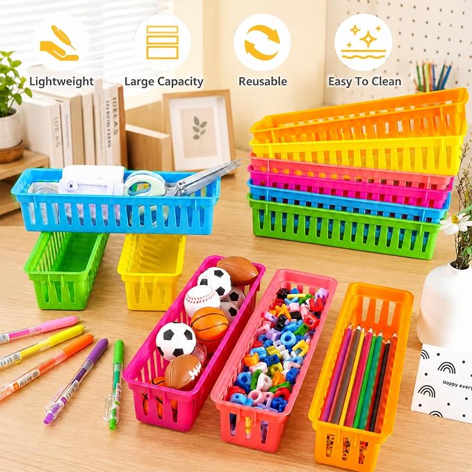 ZZYFGH 12 Pcs Pencil Holder for Classroom, Colorful Pen Baskets, Pencil Holder - Image 6