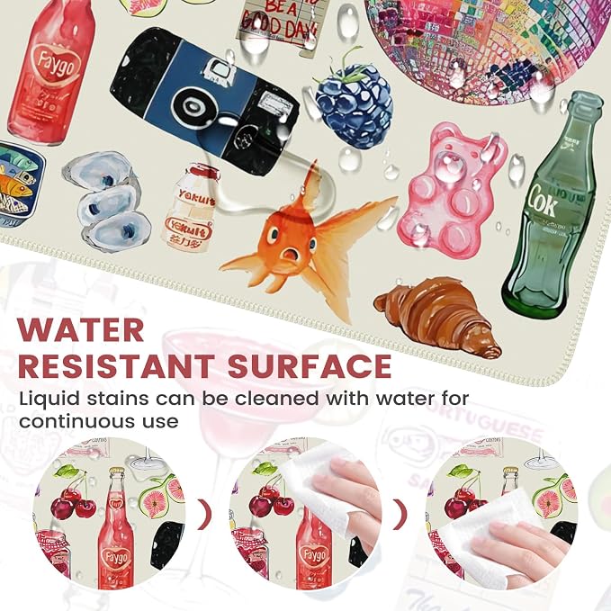 iCasso Cute Desk Mat, Large Waterproof Mouse Pad, Non-Slip Desk Protector - Image 6
