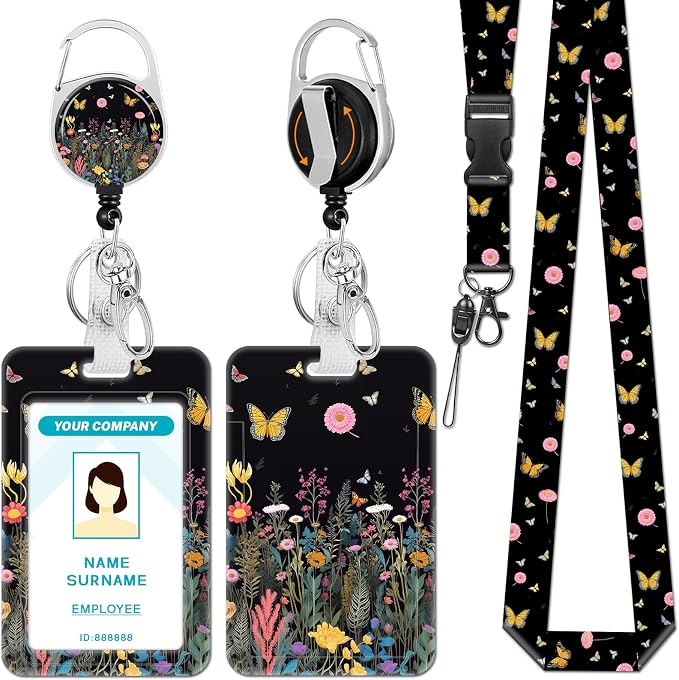 Hancynir Butterfly Floral Lanyard by Hancynir