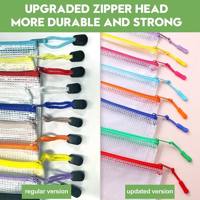 24pcs Mesh Zipper Pouch File Bags Puzzle Storage Bags, A5 Size 9.4 x 6.9 Inches - Image 3