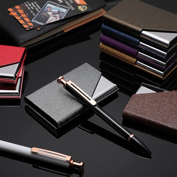 Yexiya 20 Pieces PU Leather Business Card Holder - Image 5