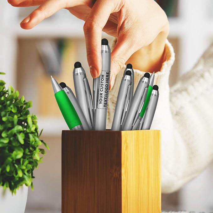 DISCOUNT PROMOS Custom Stylus Ballpoint Pens Set of 50, Personalized Bulk Pack - Image 7