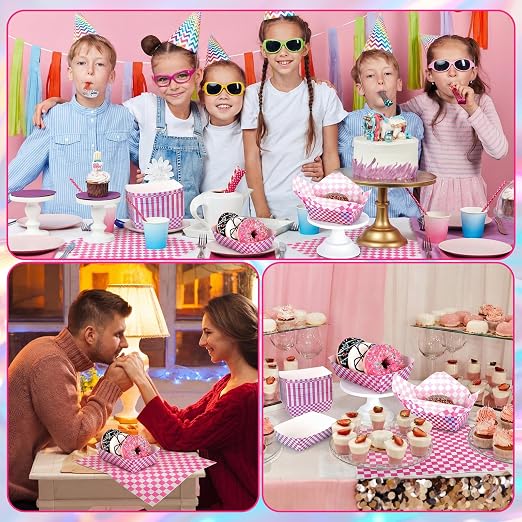 Geosar 100 Pcs Gingham Party Supply Disposable Paper Food Tray Bulk Disposable - Image 7