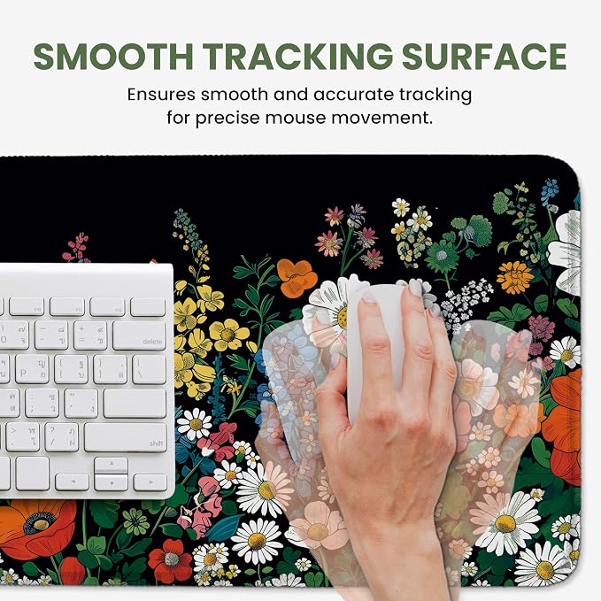 Aesthetic Desk Mat, Cute Botanical Floral Desk Pad Protector - Image 4