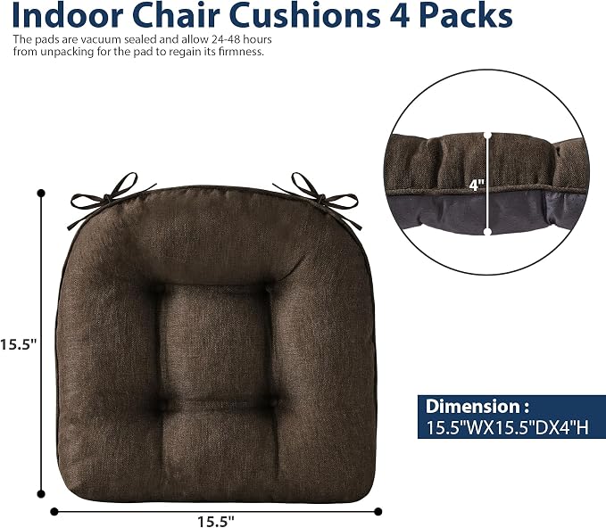 IASEAHK Chair Cushions for Dining Chairs, Seat Cushions for Kitchen Chairs - Image 2