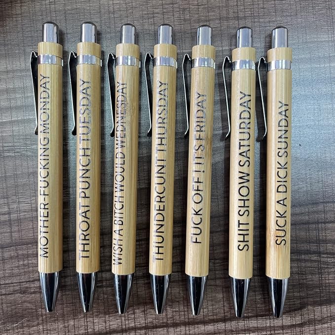 Cityhermit 7-Piece Funny Bamboo Pen Set - Image 5