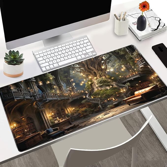 Dark Academia Bookish Desk Mat Adventure Dreams Extended Mousepad Large Gaming - Image 2