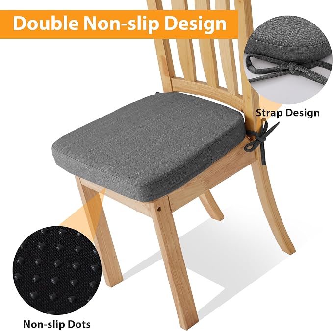 Ruqmuis Chair Cushions for Dining Chairs, D-Shaped Chair Pads - Image 3