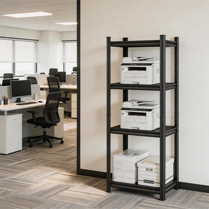 Printer Stand, 19.7"W×13.8"D×54.3"H Metal Shelving 4 Tier Adjustable Storage by Notmise