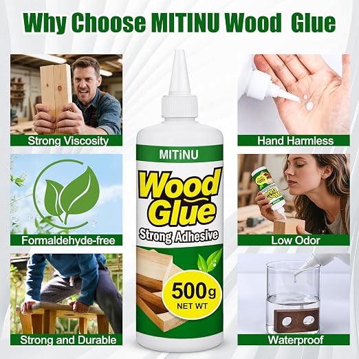 Wood Glue 17.6 oz/500 g, High-Capacity Super Glue - Image 5