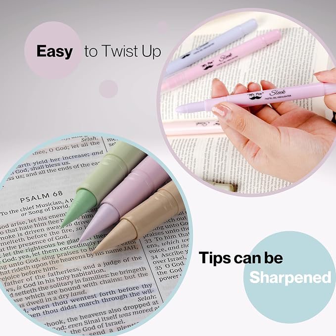 Mr. Pen- No Bleed Gel Highlighters, Morandi Colors, 8 Pack | Bible Highlighters - Image 6