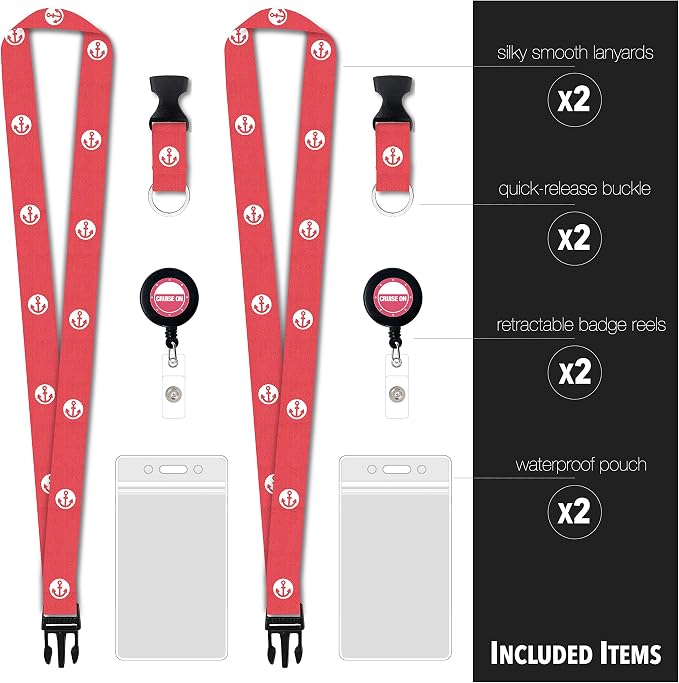 Cruise On Cruise Lanyard for Ship Cards – 2-Pack Retractable Badge & Waterproof - Image 6