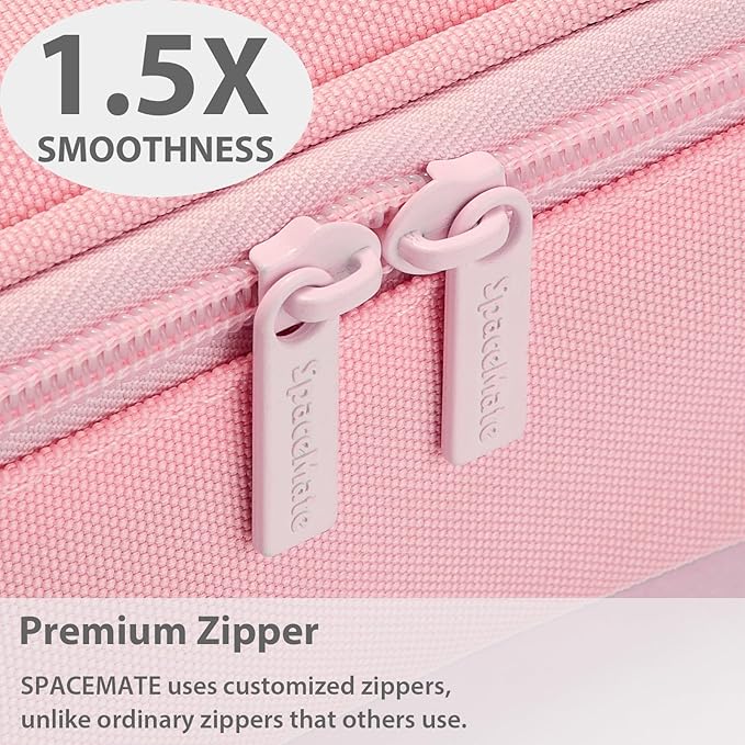 Pencil Case Pouch Box Bag School Supplies Girls Boys Kids, Cute Preppy Stuff Large Big Capacity Aesthetic Pen Organizer, Back to College Stationary, Pink, Classic Stlye, 1800ml-DeskLoop Office