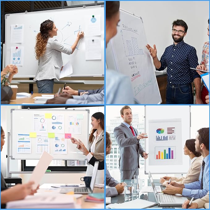 Tinlade 6 Pack Magnetic Dry Erase Whiteboard Message Presentation White Board - Image 4