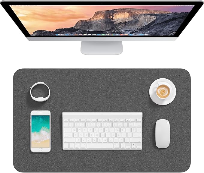 Hsurbtra Desk Pad, 23.6" x 13.8" PU Leather Desk Mat, M Extended Mouse Pad by Hsurbtra