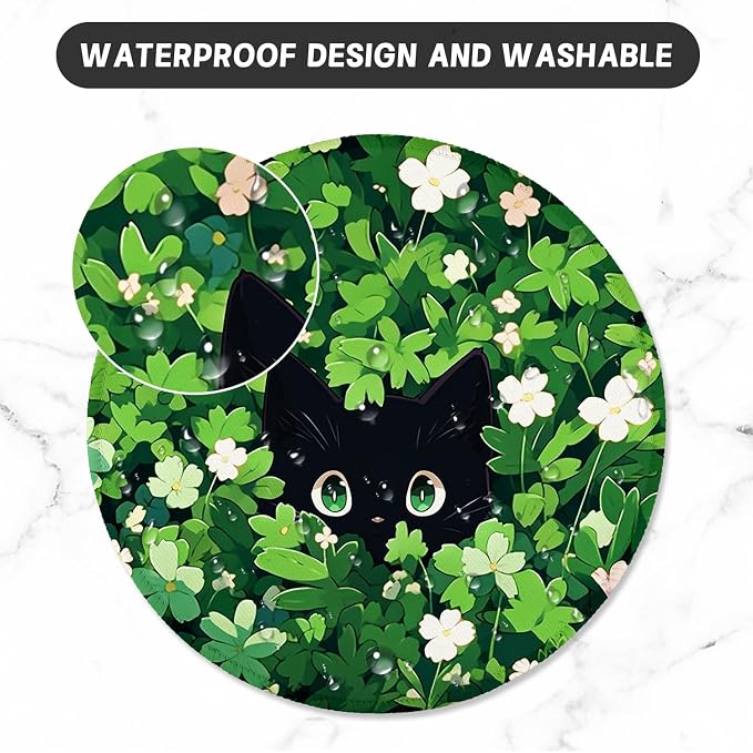 ITNRSIIET Round Mouse Pad with Stitched Edge Premium-Textured Waterproof - Image 5