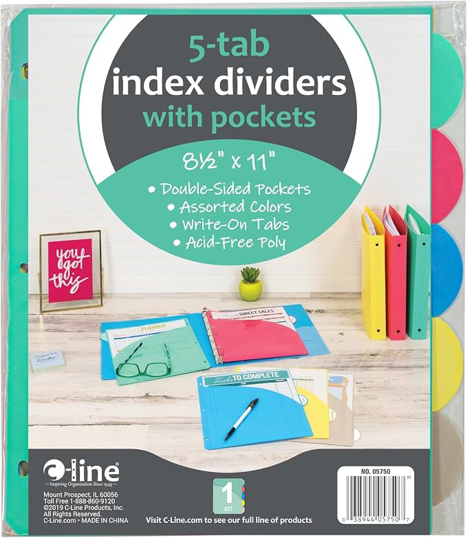 C-Line Polypropylene Binder Index Dividers - Image 2