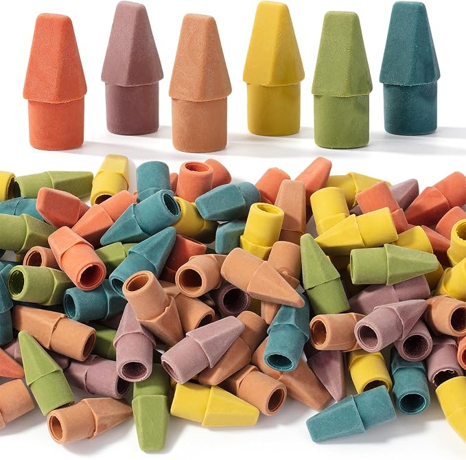 Mr. Pen- Pencil Top Erasers, 120 Pack, Folk Festival Colors | Latex-Free & No by MrPen