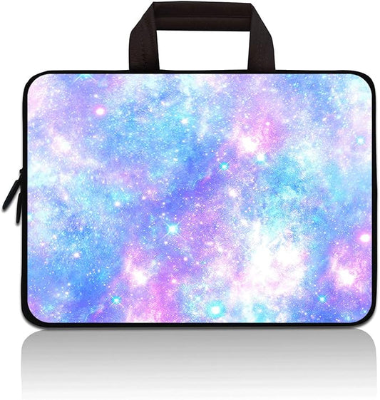 14 15 15.4 15.6 inch Laptop Handle Bag Computer Protect Case Pouch Holder Notebook Sleeve Neoprene Cover Soft Carrying Travel Case Fit Dell Lenovo Toshiba HP Chromebook ASUS Acer(Blue Galaxy)