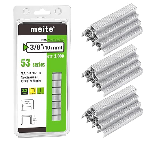 meite JT21 Staples, 3/8 Inch Galvanized Fine Wire Staples by meite