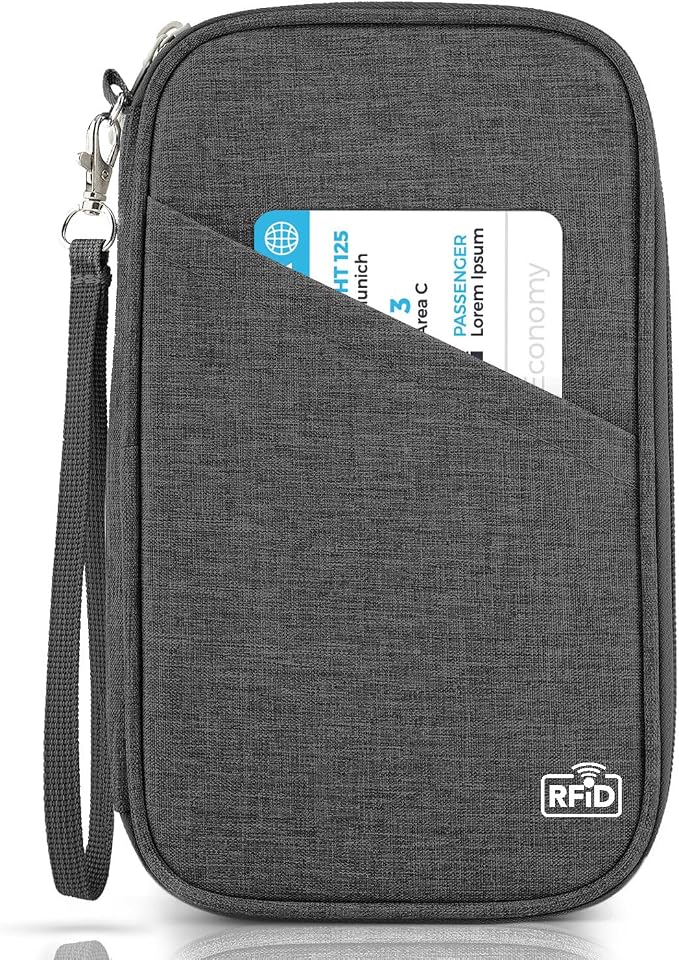 Passport Holder Family, Women RFID Blocking Passport Wallet, Travel Essentials by Unknown