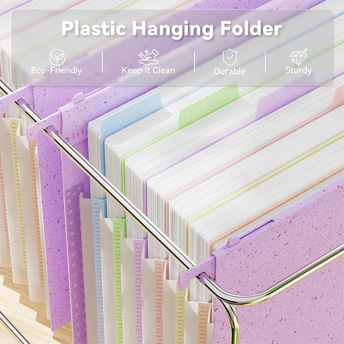 ANSOOK Hanging File Folders, Reinforced Expanding Hang Folder Letter Size - Image 2