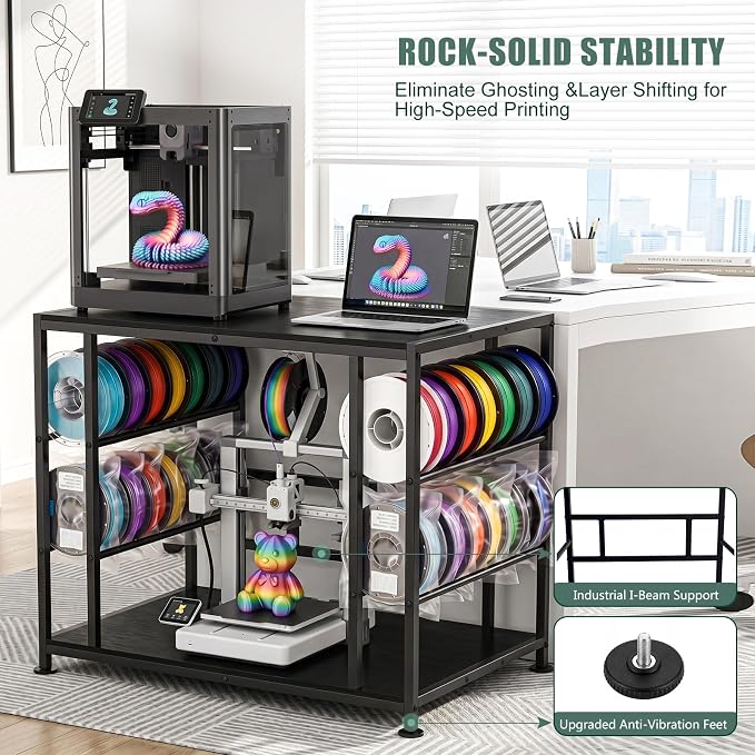 Large 3D Printer Stand with Filament Storage Heavy Duty Metal 3D Printer Table - Image 5