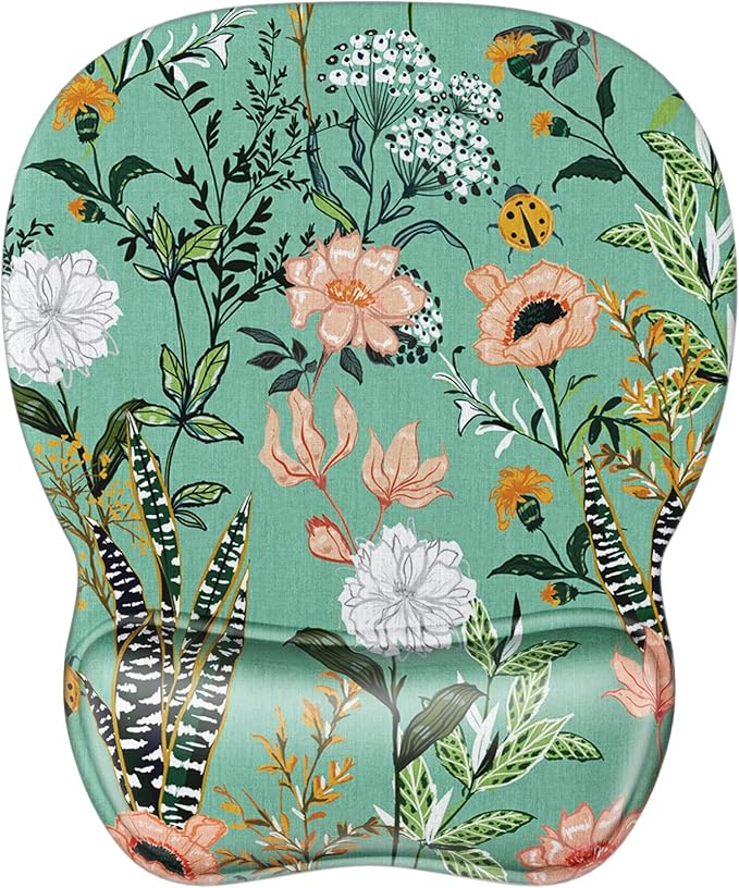 MROCO Ergonomic Mouse Pad Gel Wrist Rest, 9.4 x 8.1 in, Garden Whispers | by MROCO