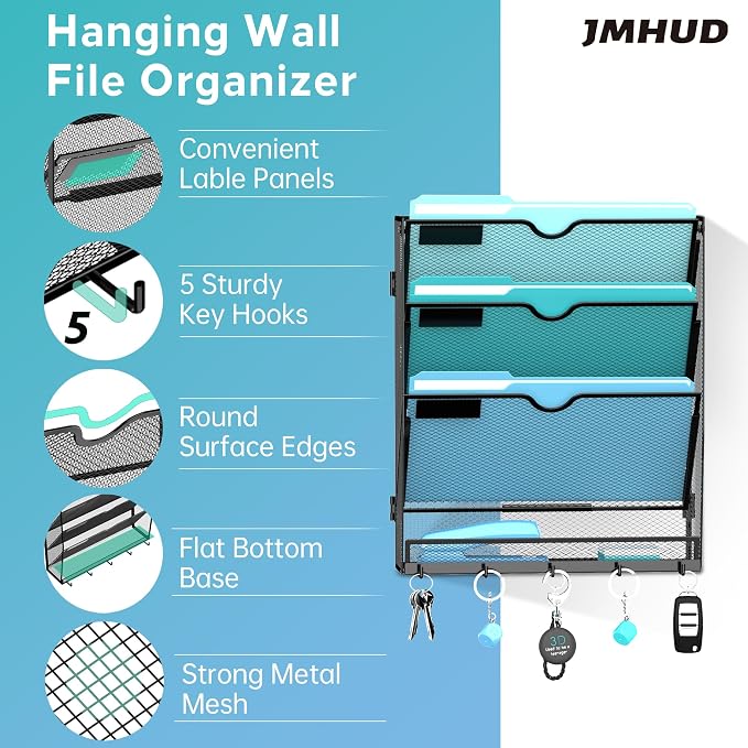 2 Pack 4 Tier Wall File Organizer - Image 3