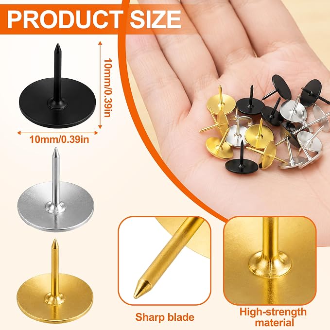 450Pcs Push Pins with Storage Box – Gold, Cork Boards & Home Decor - Image 3
