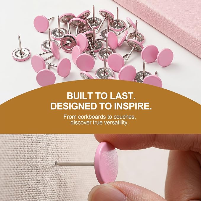 100pcs Metal Thumb Tacks, Heavy Duty Flat Head Push Pins, Upholstery Tacks - Image 6