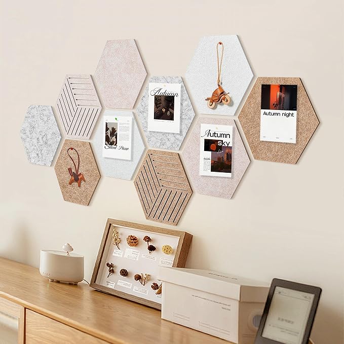 Hexagon Cork Board Tiles Alternative 10 Pack, 1300 g/m² High-density Felt - Image 10